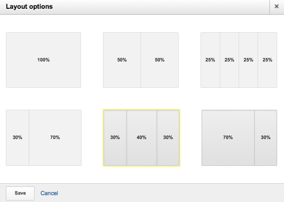 google analytics layout options