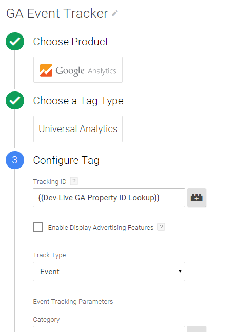 GA Event tag with lookup