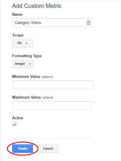 Creating a custom metric