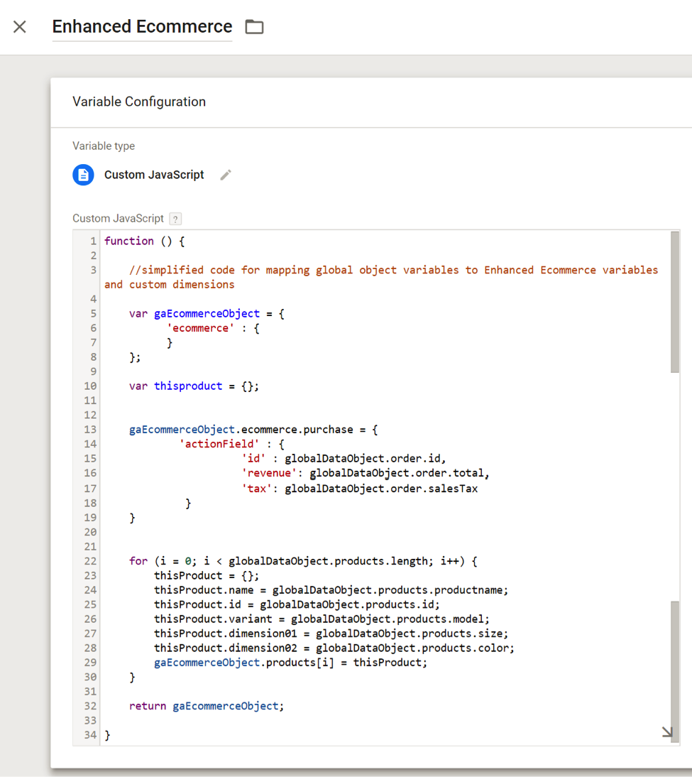 Leveraging Global Data Objects for Google Analytics Ecommerce Tracking ...