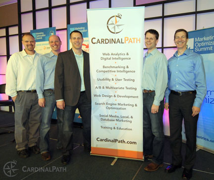 David Booth, David Eckman, Corey Koberg, John Hossack and Alex Langshur announce the formation of Cardinal Path at eMetrics San Francisco