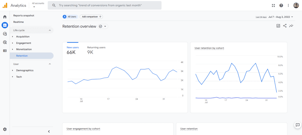 GA4 Retention Report Overview