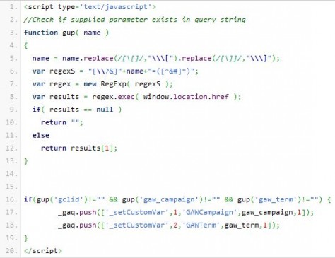 Google Analytics AdWords Custom Variables