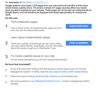 How to correct non-mobile-friendly pages.