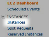 EC2 Instances menu selection