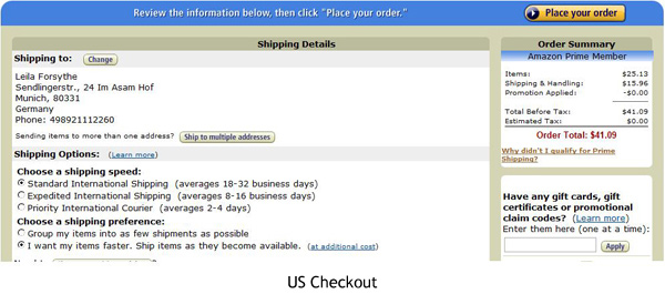 Checkout Usability US Amazon