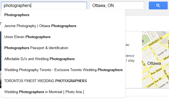 Google+ Local - photographers search