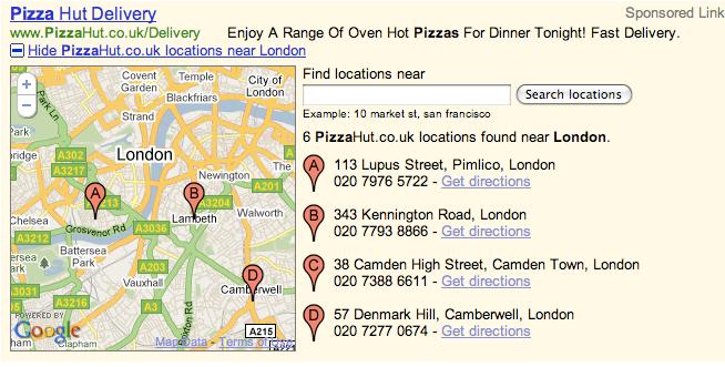 Google Adwords Search Network Multiple Location Ad