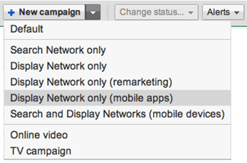 Creating a new mobile app display campaign